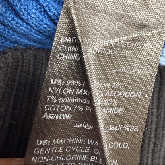 White House Black Market blue and black ribbed sweater Women's Size S - Picture 9 of 10